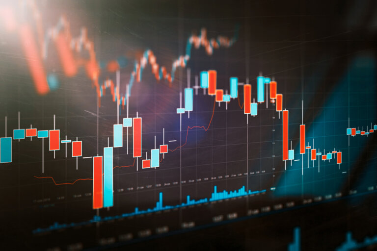 Stock,Market,Trading,Graph,,Investment,Candlestick,Chart.,Financial,Investment,Background