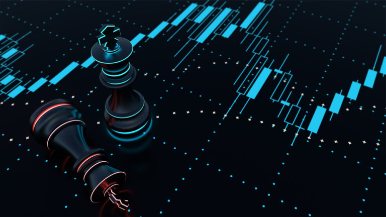 Futuristic,3d,Illustration,Of,Stock,Market,Allusion,With,Win-lose,King