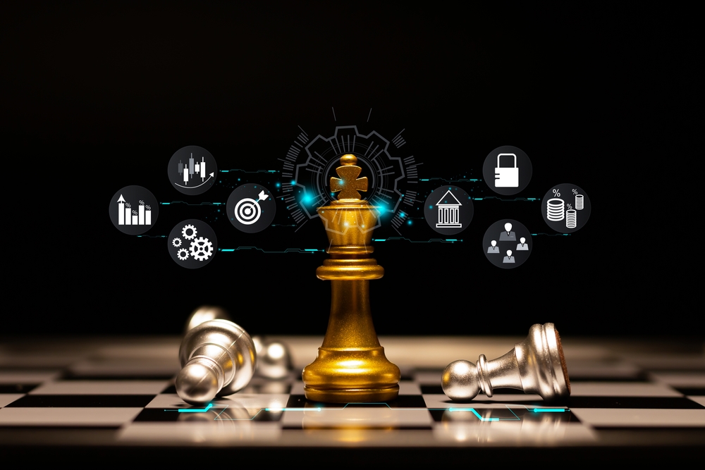 Financial,And,Planning,Strategist.,Golden,Chess,Piece,Stands,Out,Among