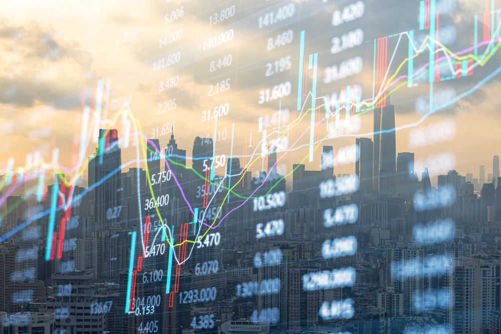 Concept,Of,Modern,Commercial,Architecture,And,Financial,Stock,Market,Securities