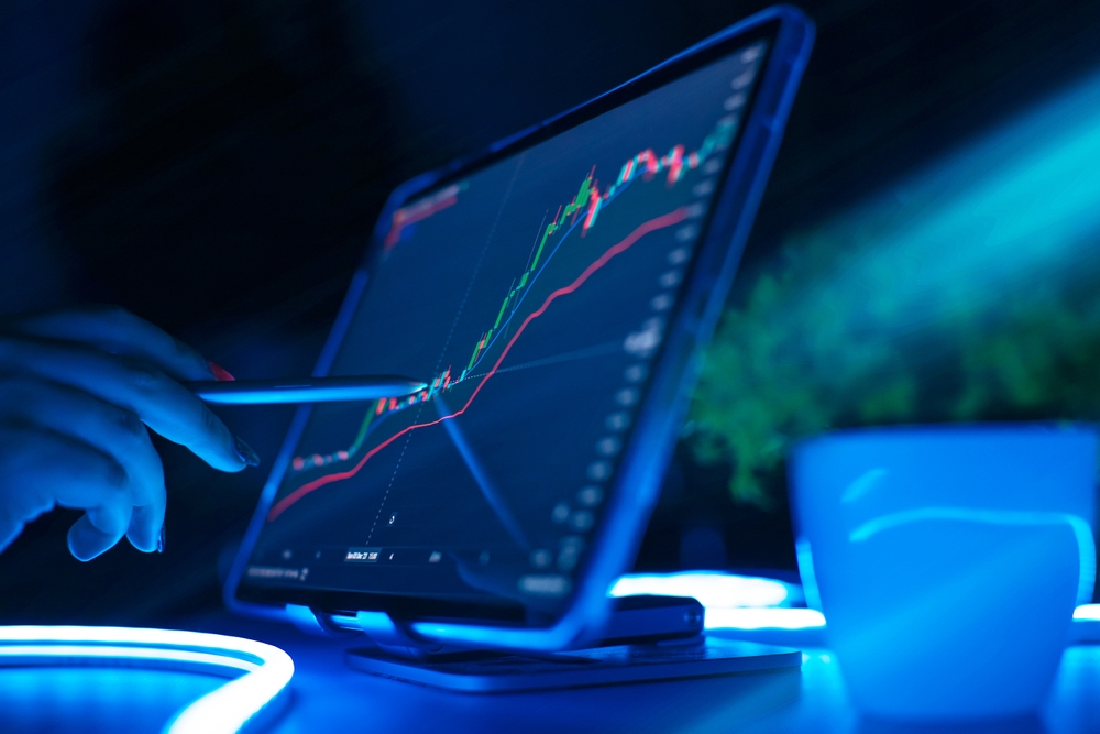 Stock,Market,Or,Forex,Trading,Graph,And,Candlestick,Chart,Suitable