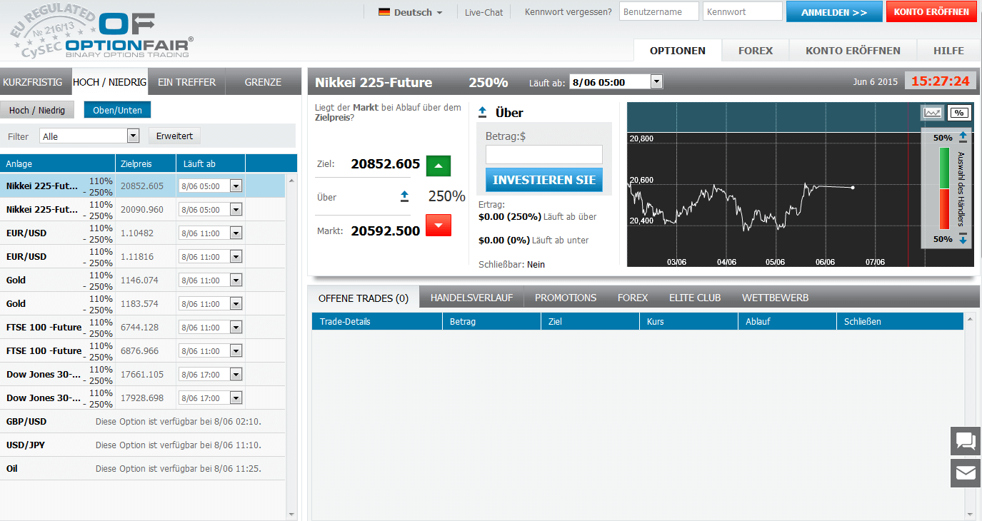 OptionFair Webseite