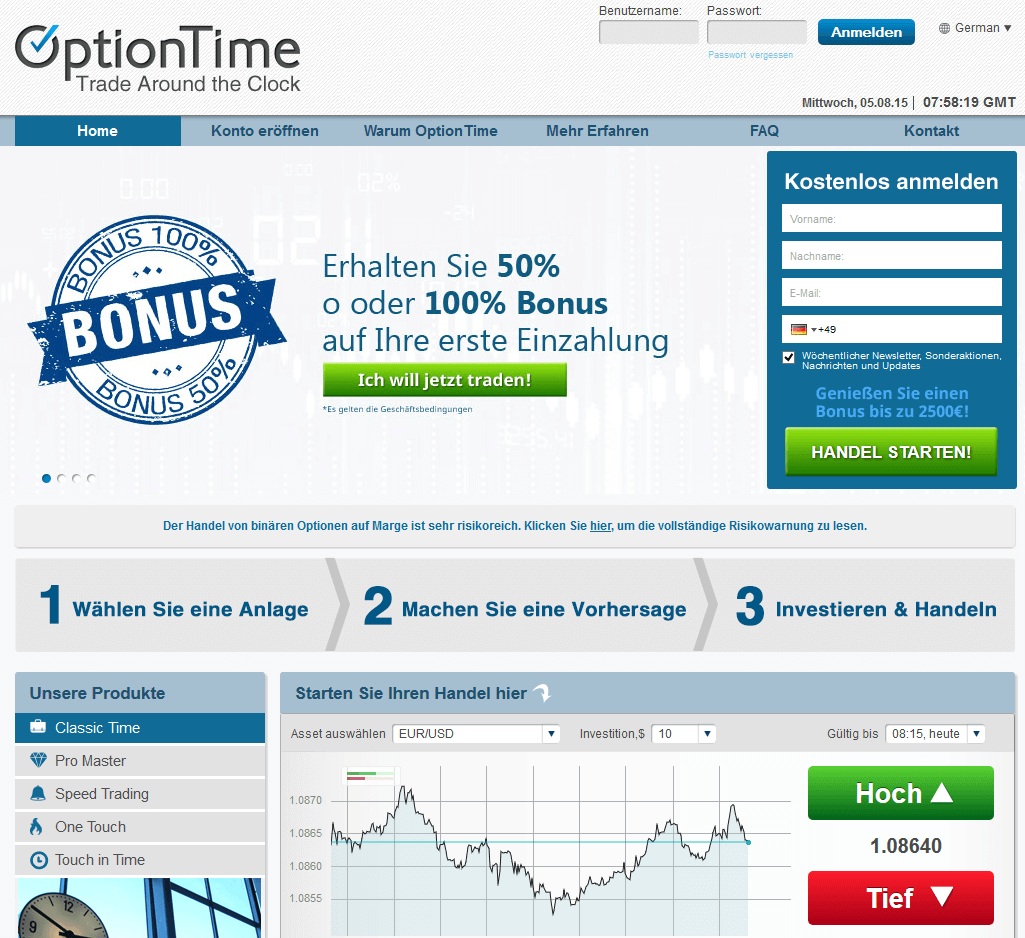 OptionTime Bonus