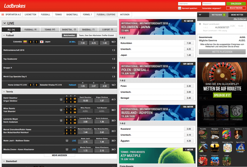 Ladbrokes Wettangebot