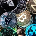 Horizontal,View,Of,Cryptocurrency,Tokens,,Including,Bitcoin,,Tron,,And,Dash