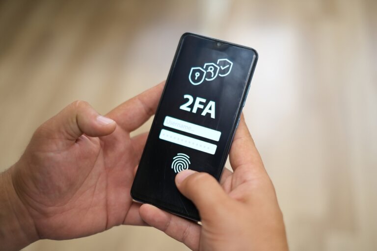 2fa,Authentication,On,A,Mobile,Screen.,Office,Image,In,The