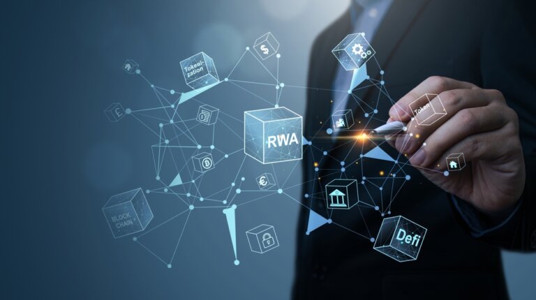 Blockchain,Technology,Concept,,Defi,,Rwa,,Ai,Agent,,Web3,,Revolutionizing,Industries,