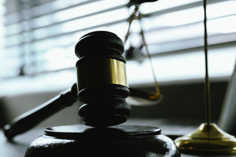 A,Symbolic,Image,Representing,Law,And,Justice,,Featuring,A,Gavel
