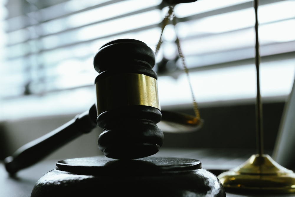 A,Symbolic,Image,Representing,Law,And,Justice,,Featuring,A,Gavel