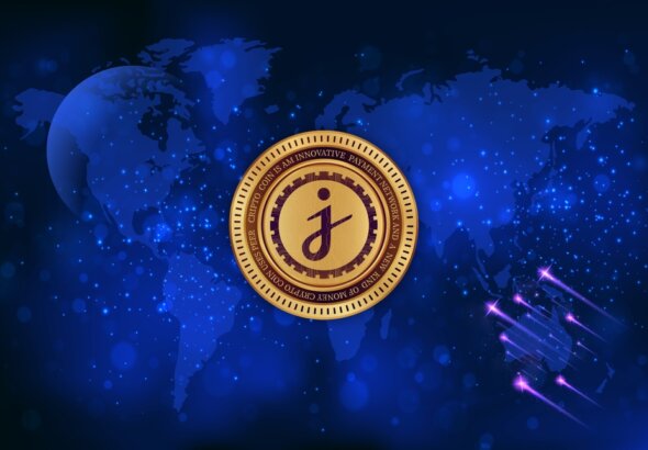 Jasmycoin-jasmy,Cryptocurrency,Images,On,Digital,Background.,3d,Illustrations.