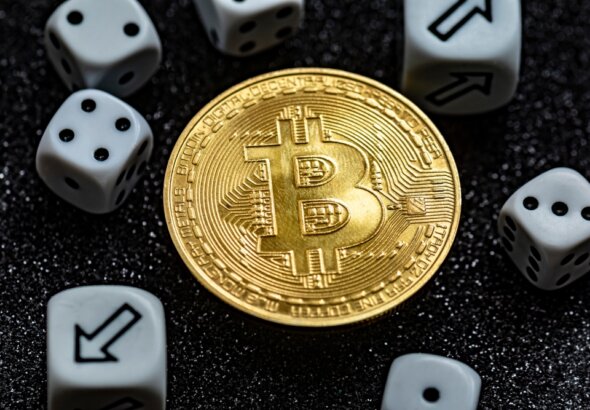 Close,Up,Bitcoin,And,Digital,Stock,Market,Graph,Bar,On