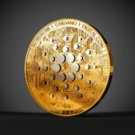 Cardano,Cryptocurrency,,Gold,Coin,With,Ada,Token,Symbol,On,Black